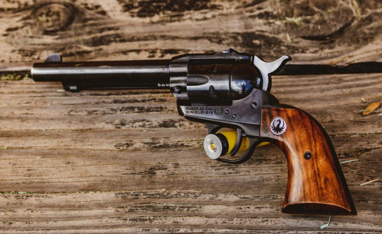 Singular Gun on a wooden table